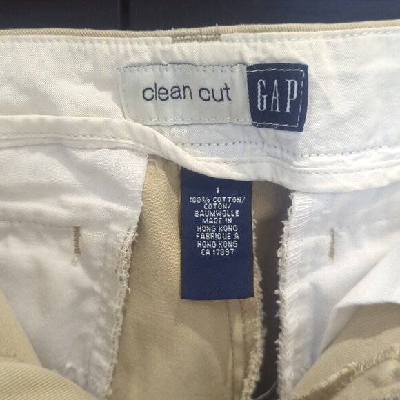 GAP Clean Cut Wide Leg Crop Khaki Pants - Size 1 Excellent Condition - Picture 4 of 4